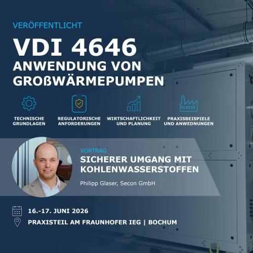 SECON auf VDI 4646 Seminar 2026: Anwendung von Gro&szlig;w&auml;rmepumpen